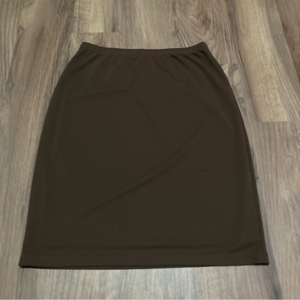 Vintage 90s Classic Brown Viscose Pencil Skirt “the duke” Minimalist